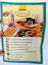 MARCATO Biscuit Cookie Press With 20 Design Discs & Booklet Made in Italy