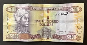 JAMAICA 2021 : $500 - Nanny of the Maroons, Serial #GB679043 - Picture 1 of 2