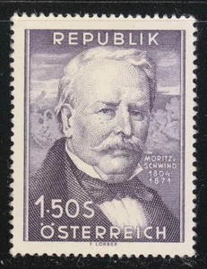 Austria 1954 MNH Mi 996 Sc 591 Moritz von Schwind, painter, artist ** - Picture 1 of 2