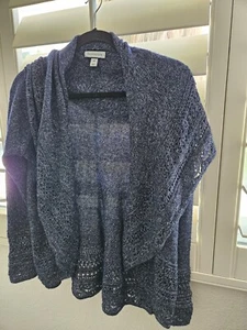 Charter Club Cardigan Sweater XS Blue Multi Speckled Open Front Long Sleeve - Picture 1 of 8