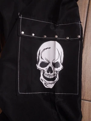 Pantalones cargo Rave Hebilla Mujer Talla XL Pierna Ancha Negros Grunge Punk Estampado Calavera Foto 1 de 4