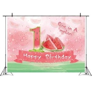 6x4ft One in A Melon Backdrop Watermelon 1st Birthday Party Decorations for G... - Picture 1 of 4