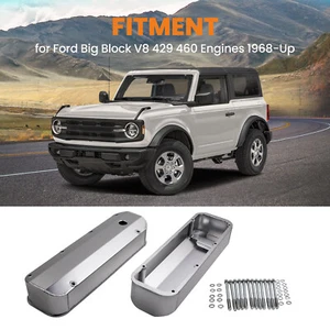 Aluminum Tall Valve Cover Kit for Ford Big Block V8 429 460 Engines 1968-Up - Foto 1 di 11