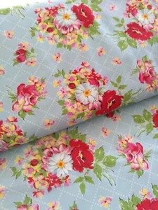 PICTURE PERFECT AMERICAN JANE FOR MODA FABRICS. FAT QUARTER BLUE MAIN FLORAL - Picture 1 of 2