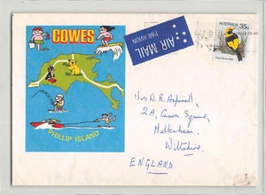 12116 AUSTRALIA TO ENGLAND - REGENT BOWER BIRD STAMP - Picture 1 of 2