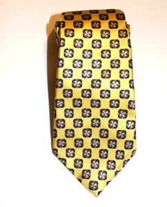PERLIS Boy's Handmade Silk Classic Necktie Yellow Pattern MSRP $45.50 New Orlean - Picture 1 of 3