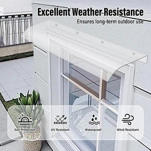 Polycarbonat Vordach für Haustür 40x100cm Pultvordach Türvordach Überdachung - Bild 1 von 8