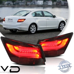 VLAND 2PCS Smoked LED Tail Lights For 2008-2012 Honda Accord Sedan Left+Right - Picture 1 of 11