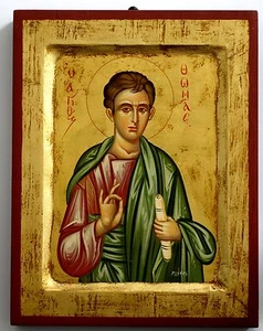 St.Thomas Ikone handgemalt Tomy Tomek Tomás Icon Ikona Ikonen Icone Saint Tom - Picture 1 of 1