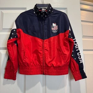 Hello Kitty X Team USA Girls Track Jacket Small Size 7/8 Windbreaker Olympics - Picture 1 of 16