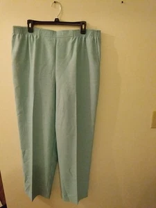 New! Alfred Dunner Love At First Sigh Women’s Aqua Slip On Pants Size 18 Medium - Picture 1 of 5