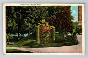 Detroit, MI-Michigan, Blumenuhr antik um 1928, Vintage Souvenir Postkarte - Bild 1 von 2