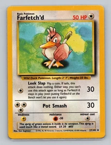 Farfetch'd 27/102 Uncommon Pokemon TCG WOTC Unlimited Base Set Light Play LP - Bild 1 von 2