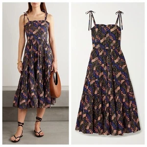 Ulla Johnson Ellyn Midikleid (Gr. 4) Bindeband bedruckt Baumwolle Popeline Army Multi - Bild 1 von 15