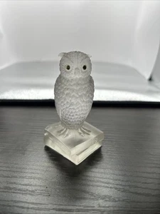 Westmorland Unmarked Vintage Clear Glass Owl On Books Figurine Small Chip - Picture 1 of 4