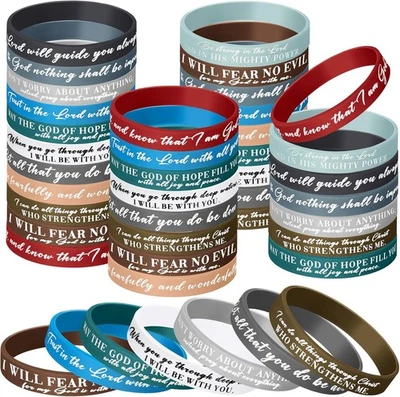 BRAND: ECATION Bible Verses Bracelets Bulk Scripture Silicone Wristbands Inspirational...
