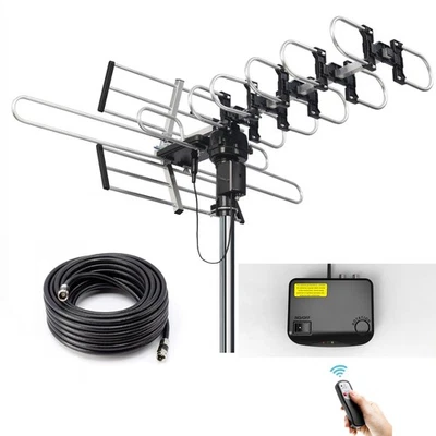 Outdoor Digital Amplified HDTV Antenna, 360° Controllable Rotating TV Antenna... - Image 1 of 4
