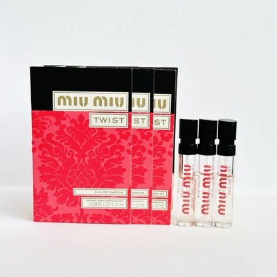 3 x Miu Miu Twist Eau De Parfum EDP Spray Muestra Spray 1,2 ml cada uno Foto 1 de 2