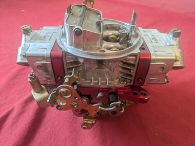 Used #76750 Holley 750 CFM Ultra Double Pumper Carburetor *Electric Choke* Red - Image 1 of 4