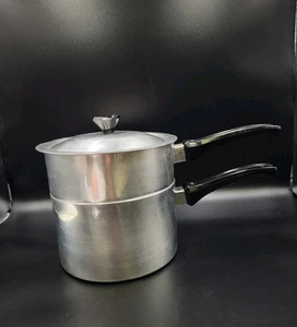 Doppia caldaia in alluminio o Bain Marie, senza marchio, usata - Foto 1 di 9