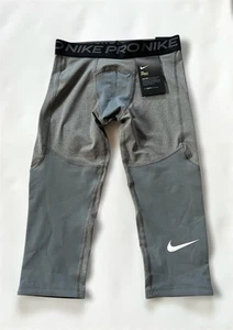 NIKE PRO Baselayer Fitted Dri Fit Training Tights Compression CROP Pants Boys M - Picture 1 of 8