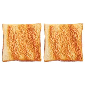 2 pezzi modello fetta di toast pane tostato artificiale cibo finto modello fotografia casa - Foto 1 di 12