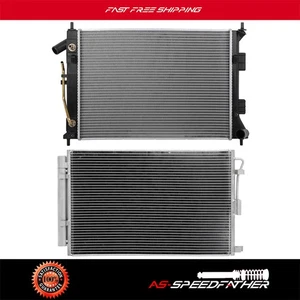 For 2012-2013 Kia Soul Replacement Aluminum Radiator & A/C Condenser Assembly - Foto 1 di 16