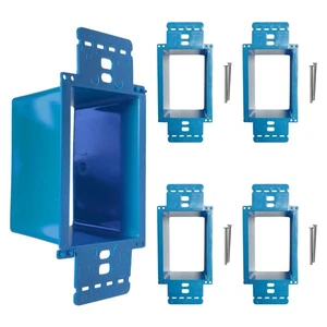 Confezione 5 Prolunga Scatola Presa Elettrica Blu BestMounts Singola Ganda - Foto 1 di 7