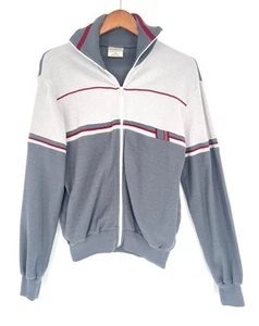 Vintage Retro 80's McGregor Track Tennis Full Zip Jacket RN 58992 Gray Medium - Picture 1 of 5