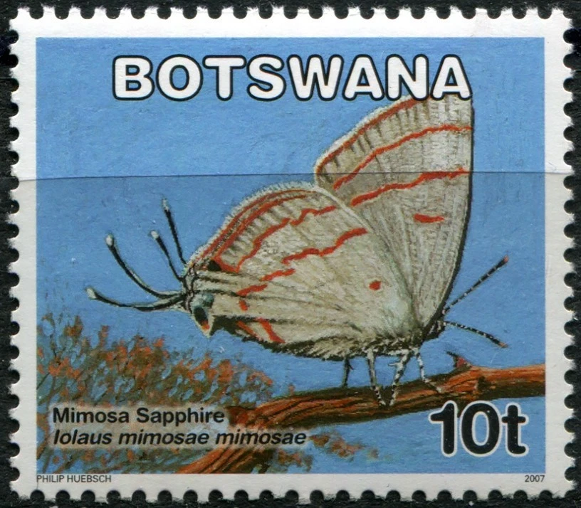 Botswana 2007. Butterflies - Mimosa Sapphire (MNH OG **) Stamp - Image 1 of 1