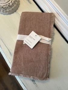 Pottery Barn Frayed Oversized Linen Napkins (4) Dusty Rose NWT OPEN BOX - Picture 1 of 6