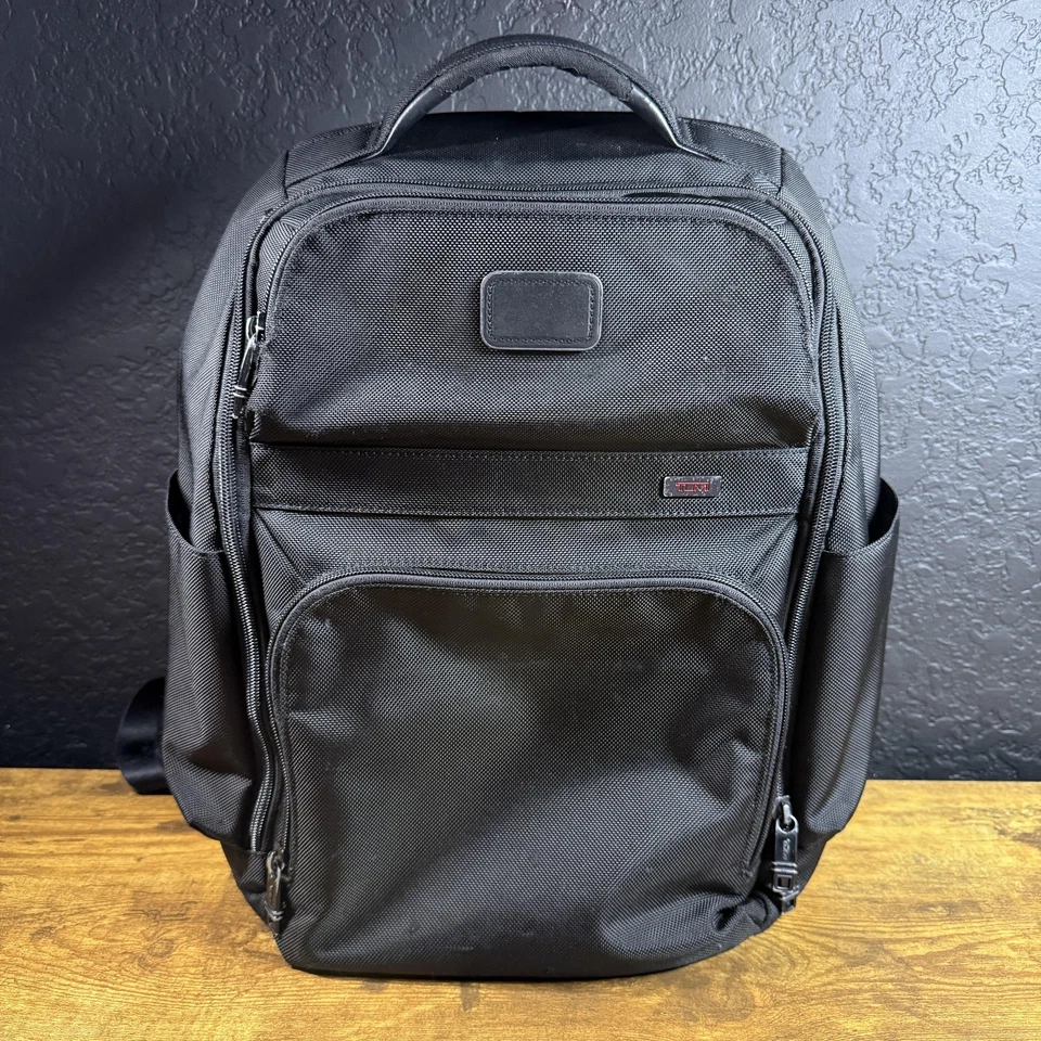 Tumi Black Ballistic Nylon Laptop Backpack Business Travel Padded Straps - Image 1 of 4