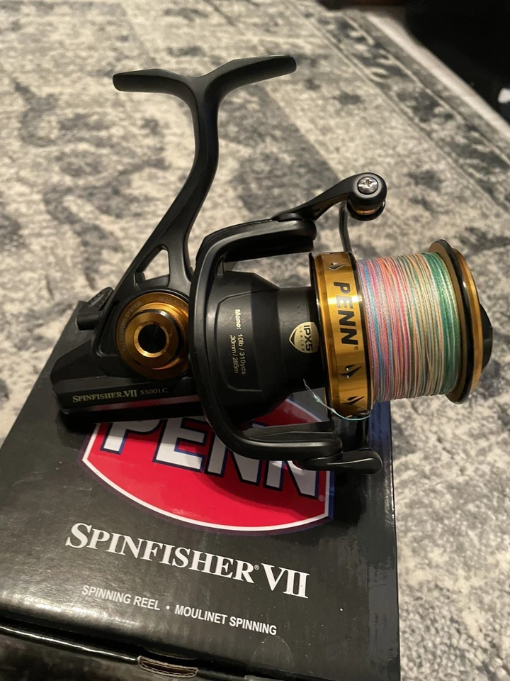 Carrete de pesca giratorio Penn Spinfisher SSVII SSV 5500 LC VII FUNDICIÓN LARGA - NUEVO EN CAJA Foto 1 de 4