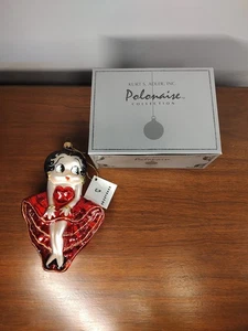 Kurt Adler Betty Boop Blown Glass Christmas Ornament Red Dress, Original Box - Picture 1 of 6
