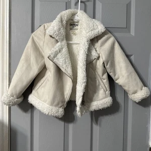 Oshkosh B’gosh Tan Jacket 100% Polyester Faux Fur Back Girls Size 8 - Picture 1 of 6