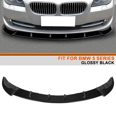 Front Bumper Lip Fit For BMW F10 2011-2016 520i 528i 535i M Sport Glossy Black - Image 1 of 4