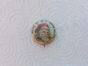 1920s Santa Claus, Senter Crane's Dept Store, Rockland Maine Pinback Button - Photo 1/2