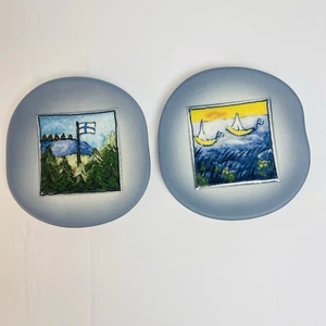 Placa de placa de colección Arabia Finlandia verano barco de agua bandera Helja Liukko-Sundström - Imagen 1 de 11