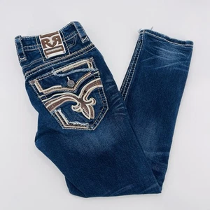 Pantalones de mezclilla Rock Revival para hombre 36 satélite ajustados pierna recta bordados - Imagen 1 de 13