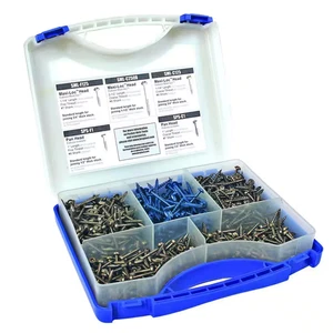 1 In. to 2-1/2 In. Square Drive round Head Pocket-Hole Screw Kit (675-Pack) - Picture 1 of 12