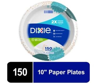 Dixie Paper Dinner Plates, 10", 150 Count