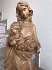 Alte Heiligenfigur, Madonna mit Kind  handgeschnitzte Holzfigur.