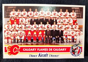 1992 NHL Hockey Kraft Dinner Box/Karte Calgary Flames Team  - Bild 1 von 3