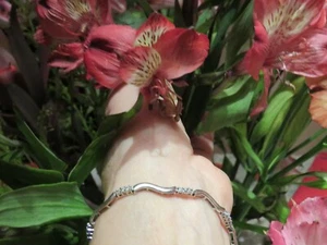 Solid 10k White Gold 24 Natural White Diamond Bracelet 5.7gr * 7.25" Mint! - Picture 1 of 10