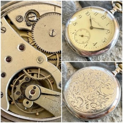 ✩ Antique TAVANNES  [ Silver 0.800] Spiral Breguet pocket watch 15 Jewels - Image 1 of 4