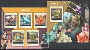 2017 Guinea-Bissau Minerals Geology Crystals Nature Michel 9332-36+Bl1611- MNH** - Picture 1 of 1