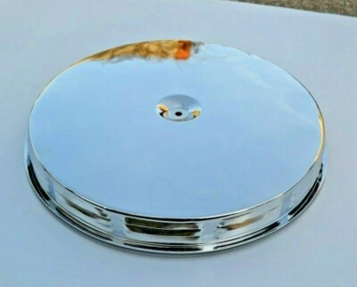 Corvette Air Cleaner Louvered Complete Chrome Top Filter Base Holley Carburetor - Image 1 of 4