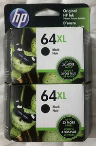 HP 64XL Schwarz Tintenpatronen Doppelpack X4D94BN 2 x N9J92AN Original OEM Folienpack - Bild 1 von 13