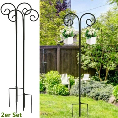 XXL Hirtenstab Metallstab Laternenhalter 241cm Schäferhaken Gartenstab Variation - Bild 1 von 4