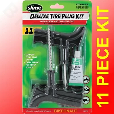 11 Piece Tire Repair Reamer Plug Kit Car Truck Pistol Grip Slime Deluxe 2040-A  - Image 1 of 4